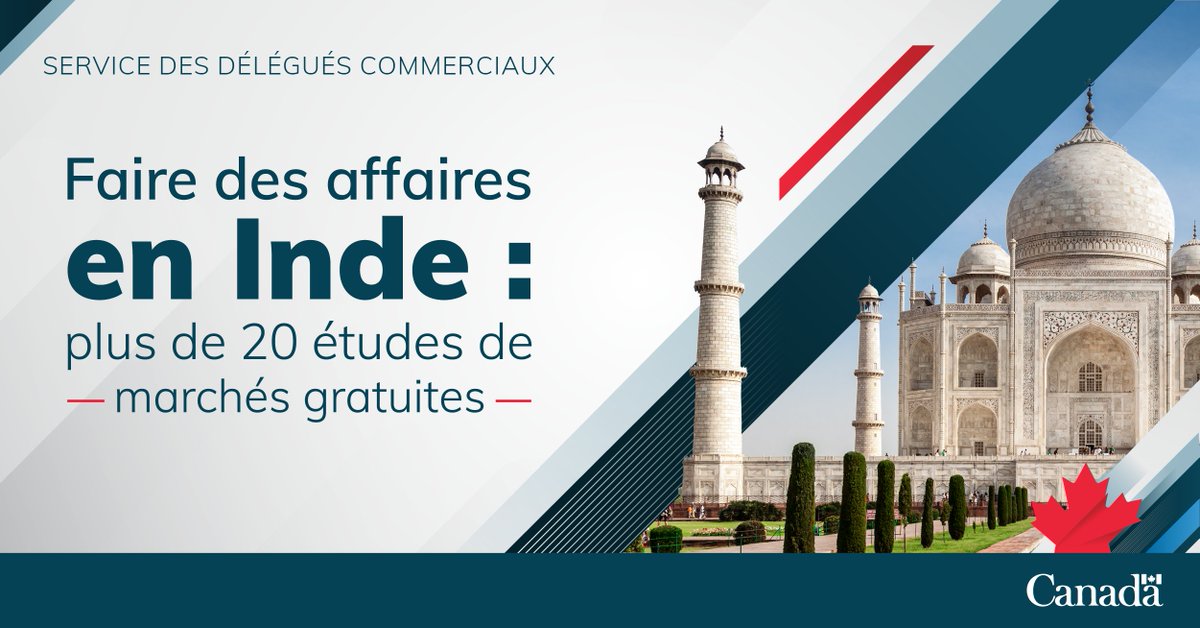 L’#Inde est au 6e rang des économies mondiales et elle offre d’énormes débouchés aux #EntreprisesCanadiennes. 🇨🇦 🇮🇳

Découvrez comment nous pouvons vous y guider : ow.ly/mpM250JesFo <a href="/CanadaenInde/">Canada en Inde</a> <a href="/TradeTeamIndia/">TCS in India</a>