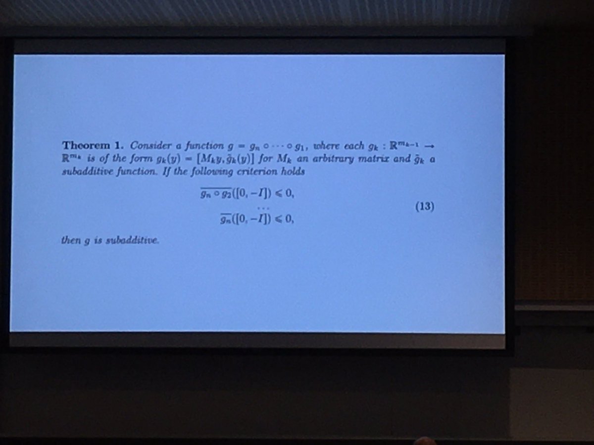 thserra's tweet photo. Closing the loop and unifying deep learning with integer programming, Lodi argues that the classic GMI cutting plane algorithm corresponds to a particular form of training this subadditive neural network! #KnightsOfMIP #KnightsOfLearning #orms https://t.co/Wo6BrKpxQ6