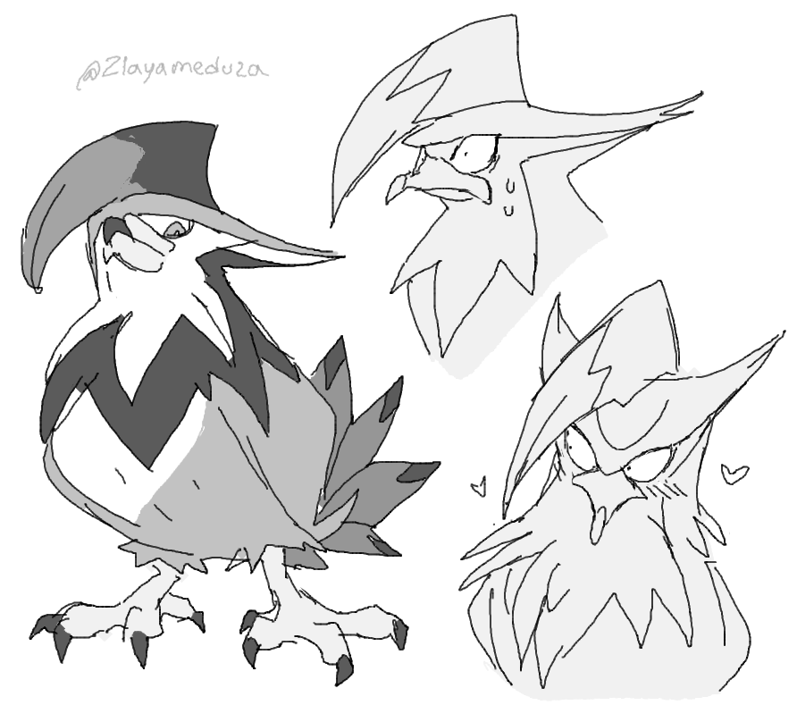 sketches of Lear and his Staraptor  🥹 