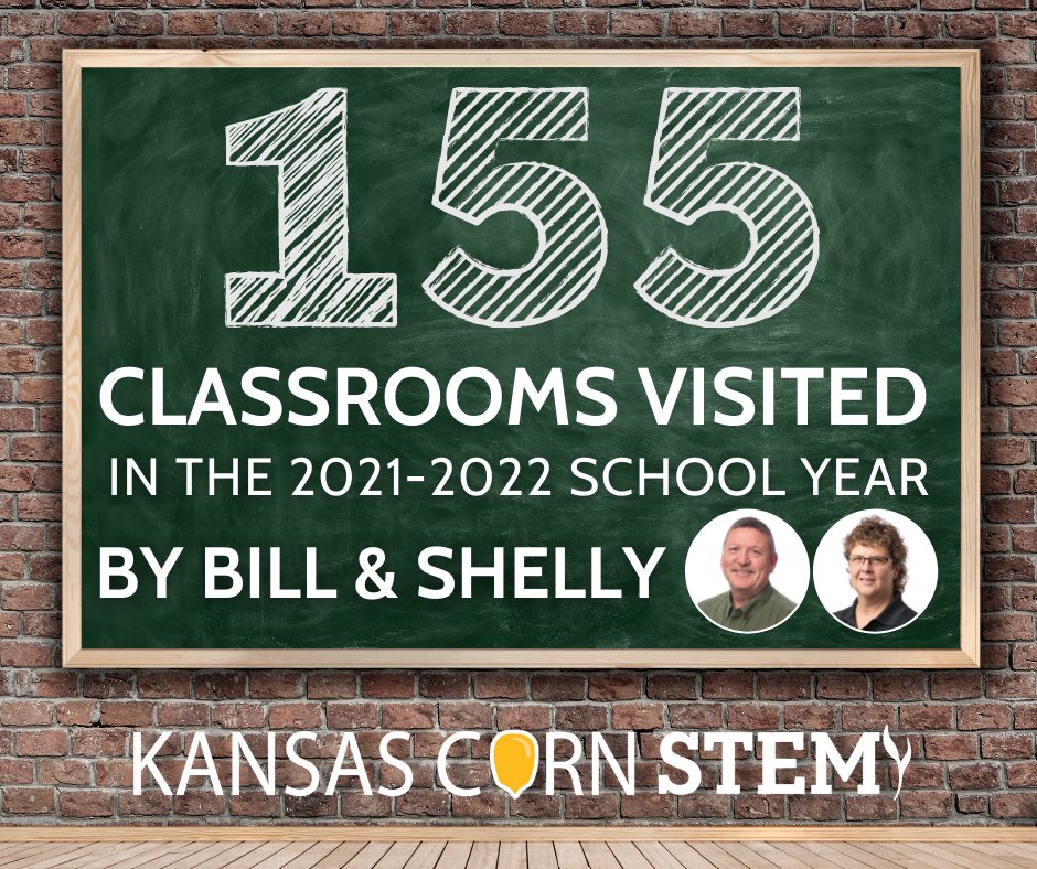 kansascornSTEM's tweet photo. You all kept Bill and Shelly busy this school year but they wouldn’t have it any other way! Thank you to all the teachers and schools that hosted Kansas Corn STEM guest speakers this year! #YearInReview #kscornSTEM https://t.co/bnWF9QbtZI