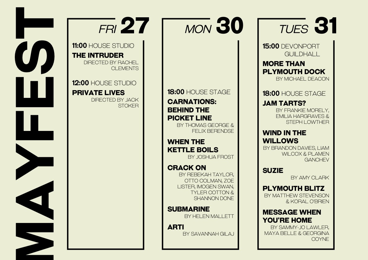Mayfest 2022 is almost here! A week-long celebration of our students' work in the House. Come along for a range of performances until 31 May 🔥