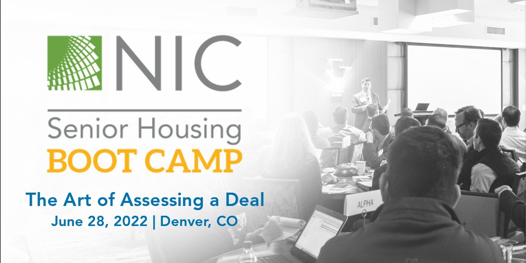 Want to better understand today’s #seniorhousing market fundamentals, trends, valuation factors, and more? Join us in Denver, CO for the Senior Housing Boot Camp to learn from industry veterans. Reserve your seat before they fill up: bit.ly/3wqWpBz