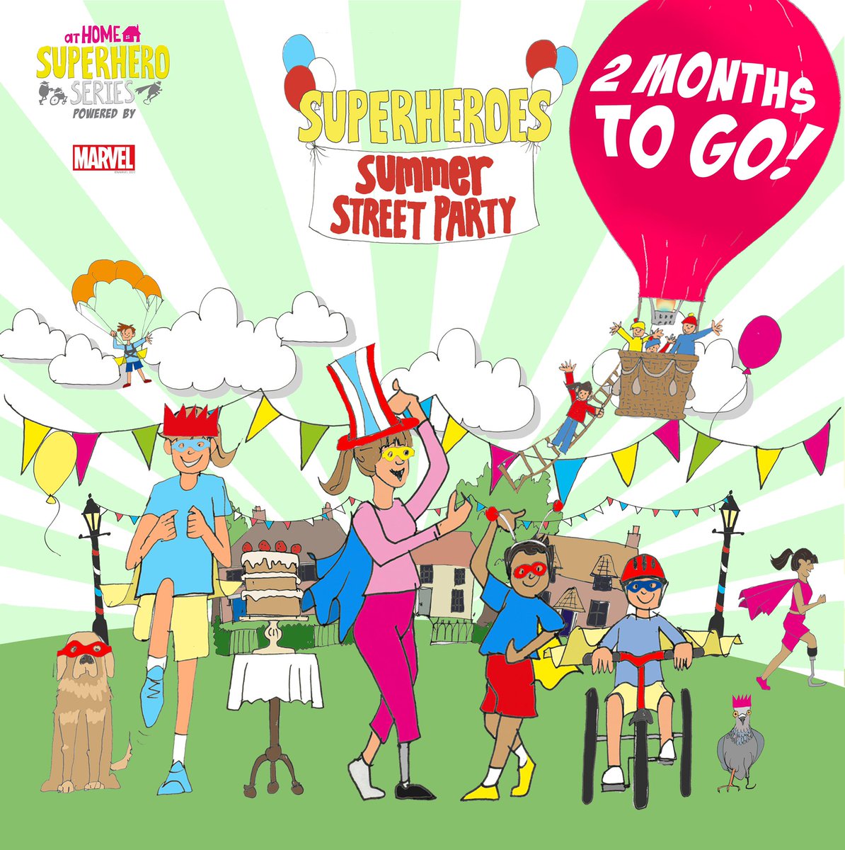 BOOM! 2 MONTHS TO GO until Superheroes SUPER Summer Street Party! Have you booked for the best month long challenge in the universe? SIGN UP NOW &amp; save the day! superheroseries.co.uk  #findyourpower