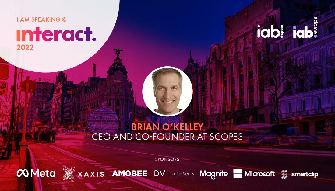 Scope3 (@scope3data) on Twitter photo Scope3 CEO <a href="/bokelley/">Brian O'Kelley</a> is speaking in Paris tomorrow to the IAB France Quality and Ethics group about sustainability . Then we're in Madrid for IAB Europe's Interact event. Get in touch if you're interested in catching up.👋
buff.ly/3k72Tyn Scope3 CEO <a href="/bokelley/">Brian O'Kelley</a> is speaking in Paris tomorrow to the IAB France Quality and Ethics group about sustainability . Then we're in Madrid for IAB Europe's Interact event. Get in touch if you're interested in catching up.👋
buff.ly/3k72Tyn