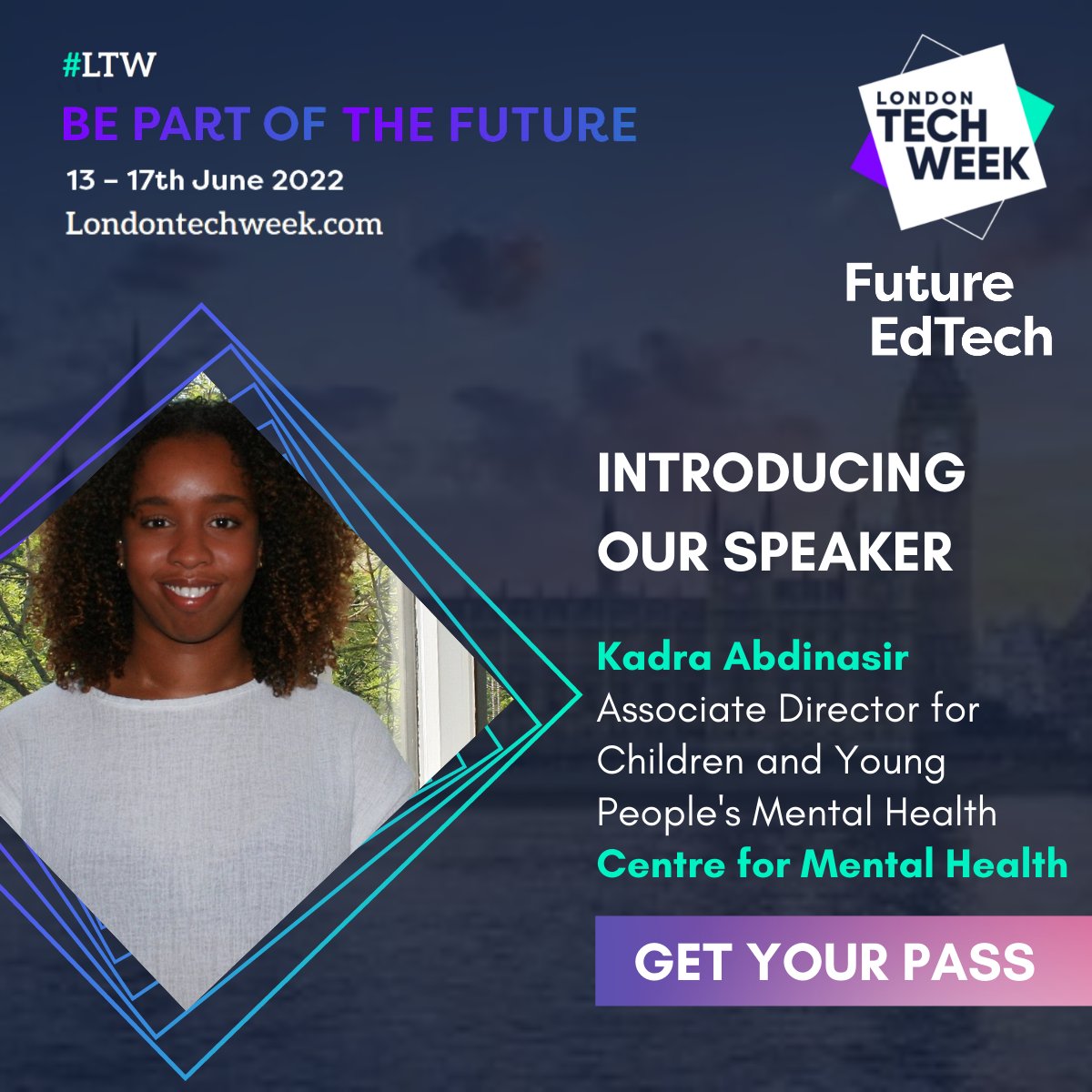 LDNTechWeek's tweet photo. *SPEAKER ALERT* @Kadra_A_, Associate Director for Children and Young People's Mental Health, @CentreforMH will discuss how to look after our youth through citizen science as part of our Future of EdTech Summit!
Join us in 3 weeks🎟️https://t.co/yDGYJCcznE
#FutureEdTech #EdTech https://t.co/sYj0bSXZIl