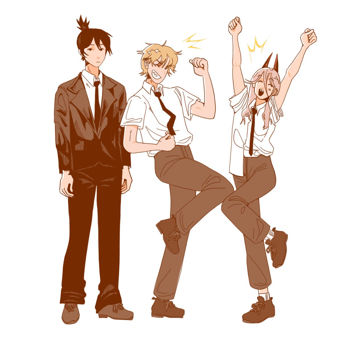 pisspisstits's tweet photo. they r happy 
#chainsawman #chainsawmanfanart #csm #denji #powerchainsawman #akihayakawa https://t.co/KMs94YY9ET