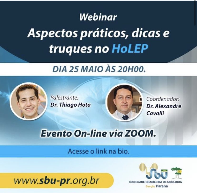 Oportunidade de aprender sobre #holep com dois grandes nomes <a href="/thiago_hota/">Dr Thiago Hota</a> <a href="/ACavalli/">Alexandre Cavalheiro Cavalli</a> <a href="/sbuoficial/">Sociedade Brasileira de Urologia</a>