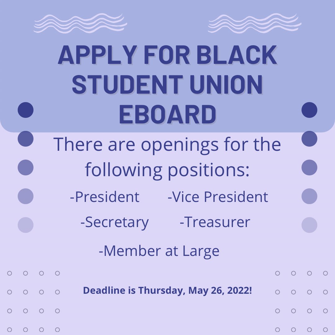 chippewabsu's tweet photo. Apply to lead our Black Student Union for the next coming year!!! https://t.co/MztWrCA9sT https://t.co/Vc009U1U1V