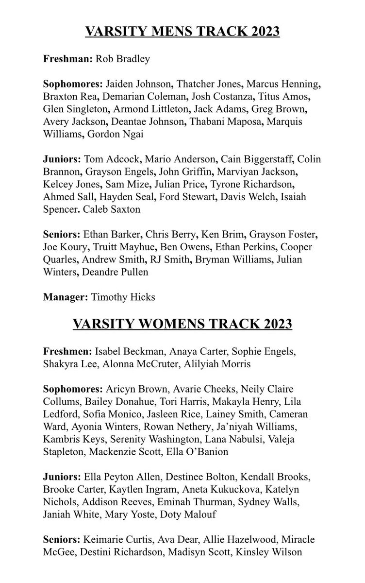 MC_BIGBLUE's tweet photo. Congratulations to the following athletes on being named to the 2023 Rosa Scott and Madison Central Track Teams! #GoJags https://t.co/GCLhlB9tgt