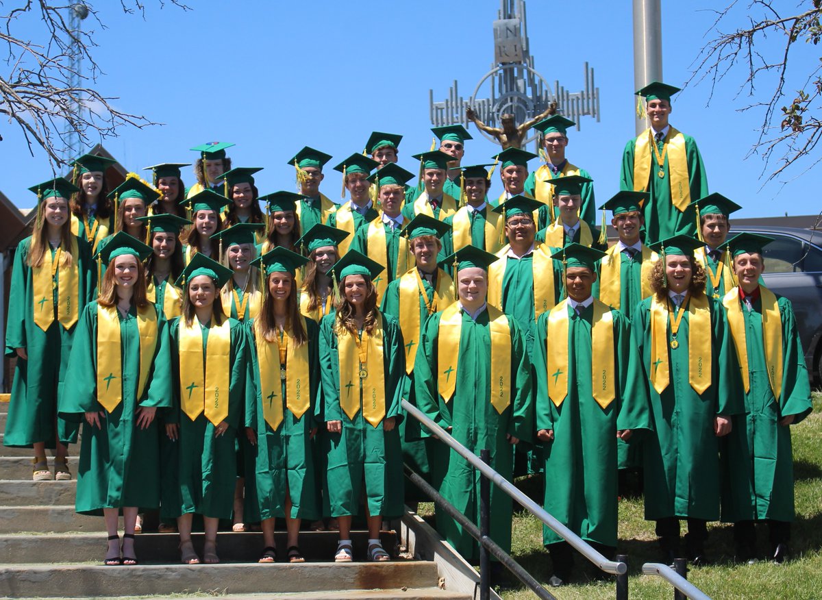 StAlbertSchools's tweet photo. We'd like for formally congratulate the 34 members of our Class of 2022! It was a terrific graduation ceremony on Sunday in the HS gymnasium. Seniors bestowed with the privilege of being an Honor Speaker were Joe Goltl, Ava Hughes and Allison Narmi. More on our Facebook page! https://t.co/oA2vHMSUWQ