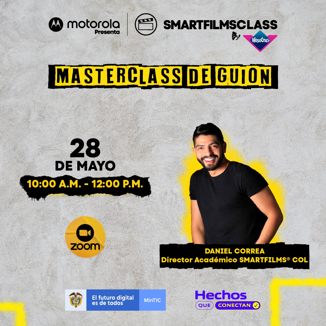 smartfilmsco's tweet photo. ⭐ ¿Tienes algún tipo de discapacidad y te encantaría aprender a escribir un guion? @Ministerio_TIC y #Smartfilms te invitan a que te conectes completamente GRATIS a esta Masterclass. 

Inscríbete: https://t.co/5769n6gDTG

#SmartFilms2022 #YoSoySmartFilms #ComunidadSmartFilms https://t.co/KOE6lYrt5n