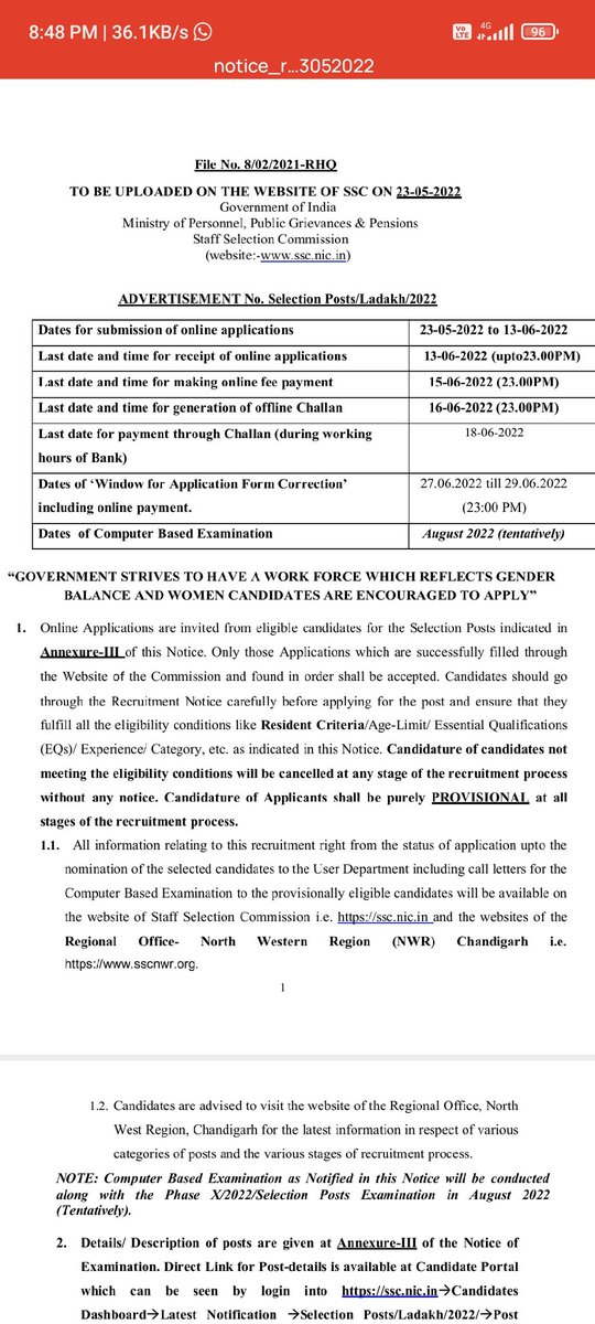 LEAFLadakh's tweet photo. Thanks To UTLadakh Adm 🙏
#Ladakh Post refer to #SSC forms are available online from Today Till 13June-2022.We Hope no more delay in process. Best Wishes to All the Aspirants 🌸💐
Regards 
@PadmaStanzin29
Chief Coordinator leaf
@lg_ladakh @sahuajeet @LadakhSecretary @jtnladakh https://t.co/0cIn1c03Uy