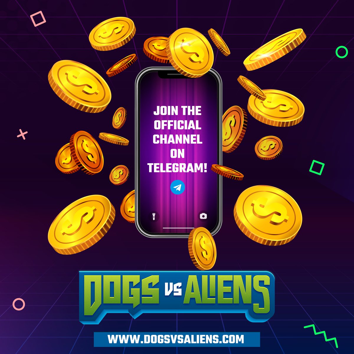 dogsvsaliens's tweet photo. Hey!🧐 Do you want to win money with an amazing NFT play to earn game?🤩 So..join the official channel and stay updated. The game coming soon!👑🤩

📲 https://t.co/TeCYV6XH4G

#p2e #PlayToEarn #crypto #cryptogames #nftcommunity #nft #nfts
#nftart #nftcollector #Giveaway https://t.co/YJ4bdnb5yO