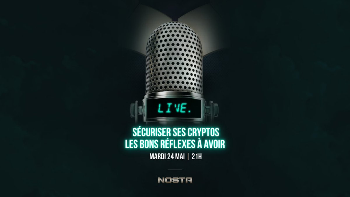 WetradeC's tweet image. Rendez vous demain soir à 21h sur le discord Wetrade.

On va parler Nosta, sécurité et des bons réflexes à avoir pour protéger ses cryptos.
Discord Wetrade 🔗  discord.gg/xBXdTkBVYV