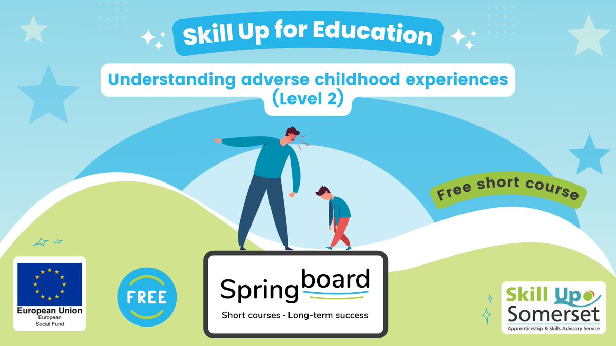SkillUpSomerset's tweet photo. ⭐Free short courses - Skill Up Springboard ⭐
👩‍🏫Understanding adverse childhood experiences (Level 2)
🔗Find out more: https://t.co/nxlKXZ77ng
ℹ FREE taster short courses 

#skillupsomerset #SkillUpSpringboard #shortcourses  #somersetbusinesses #tastercourse #level2  #childhood https://t.co/ToscbxydA0