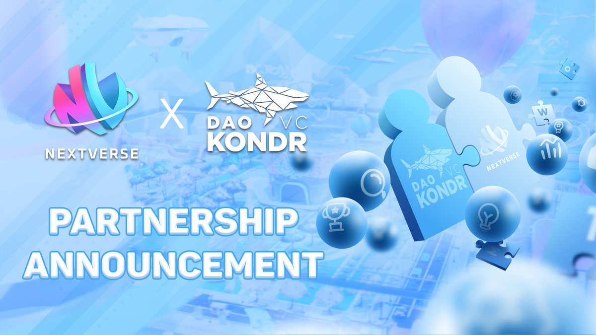 NextVerseOrg's tweet image. NextVerse thrilled to announce a new partnership with DAO KONDR VC — a decentralized VC fund for retail investors and blockchain projects.
This collaboration will bring a greater future to both NextVerse and DAO KONDR VC.
Let's wait for more surprises from NEXTVERSE- COMING SOON!