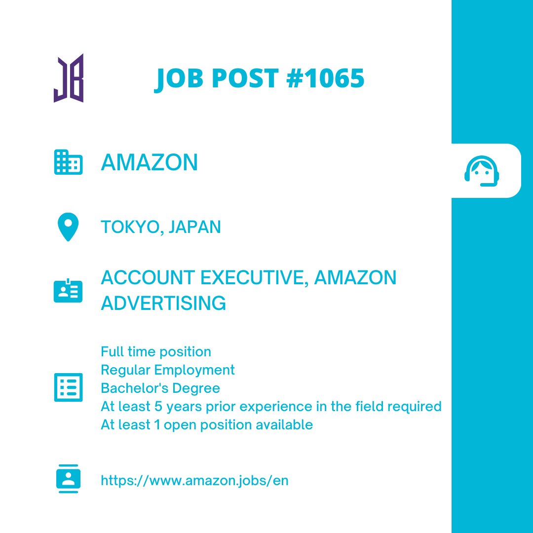 BTSARMYJobBoard's tweet photo. #BAJBJapan
TOKYO, JAPAN
https://t.co/XsRWhq5ZOu
#BAJBSales #BAJBMarketing
ARMYs, kindly contact the job poster / hiring party directly for more information. π
Good luck! π https://t.co/6mgGv5BPeQ