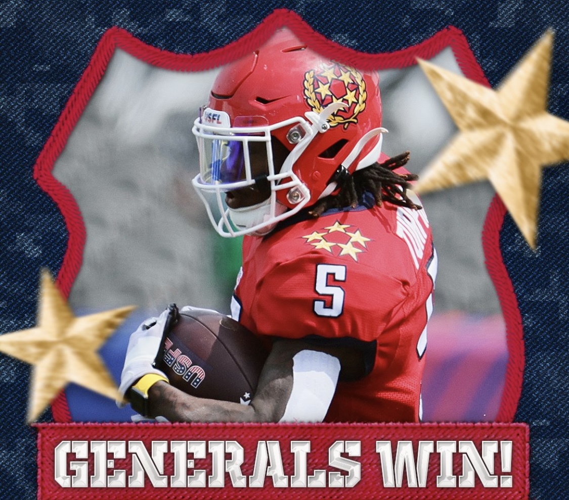 TheUSFLNewsHub's tweet photo. USFL 2022: New Jersey Generals Marching Towards Playoffs After Fifth Straight Conquest (via @ByMikeMitchell) https://t.co/wX3RuwJ3iV #USFL #USFL2022 #InTheTrenches #USFLGenerals https://t.co/KRR5WL3dqT
