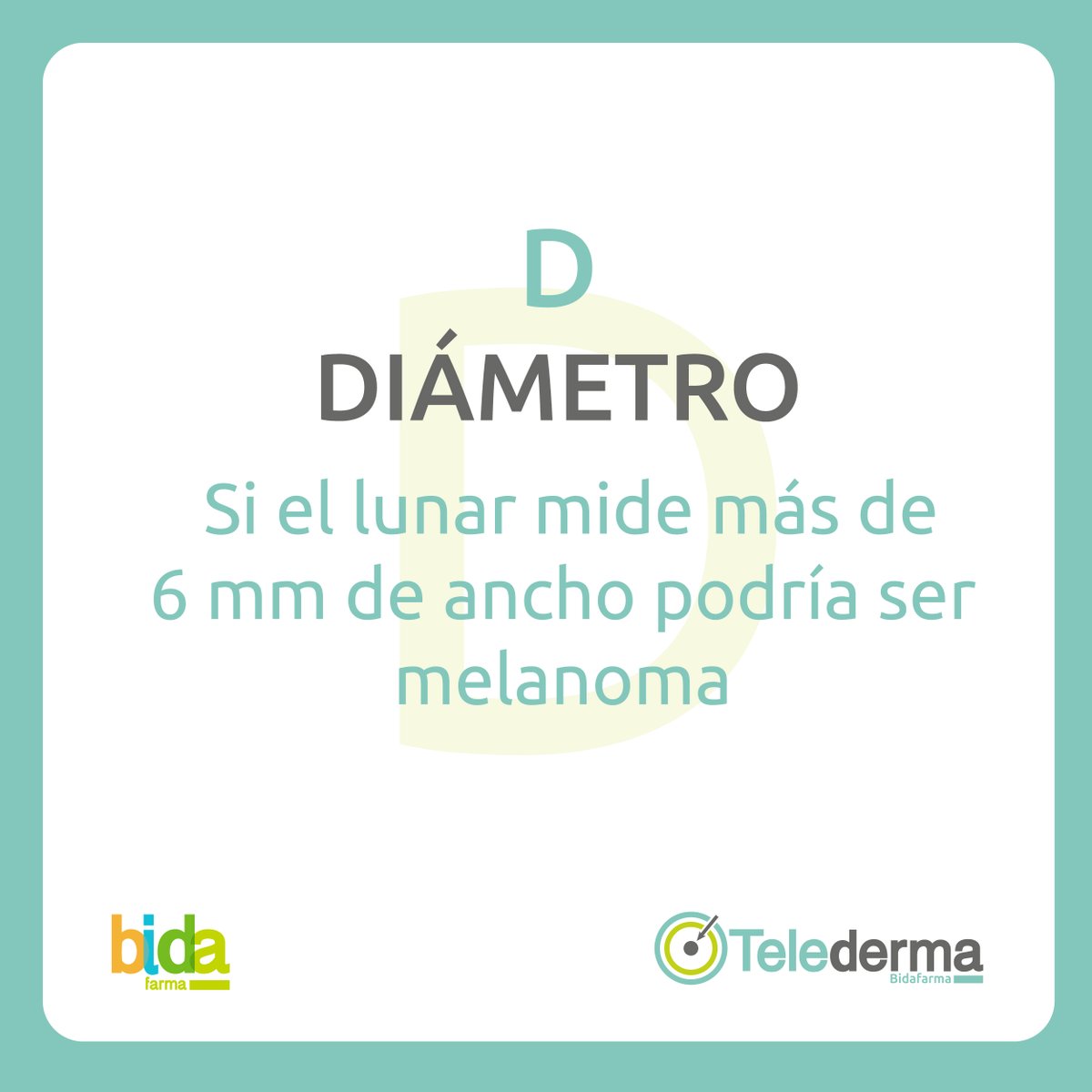 BidaFarma's tweet photo. 𝗗 de Diámetro: Diámetro mayor de 6 mm. https://t.co/FOS9rFib5Q