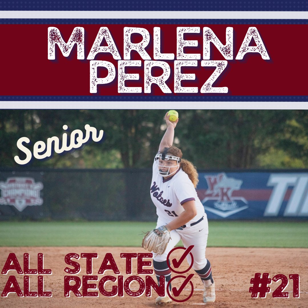WKHSsoftball's tweet photo. Congratulations to Marlena Perez for being named AAAAA-All-State and Region 5 All-Region! https://t.co/MHoVxJXHzz