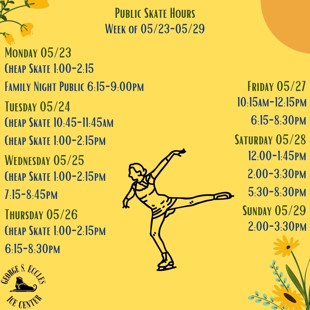 We have a lot of public skating this week! Come skate with us!⛸