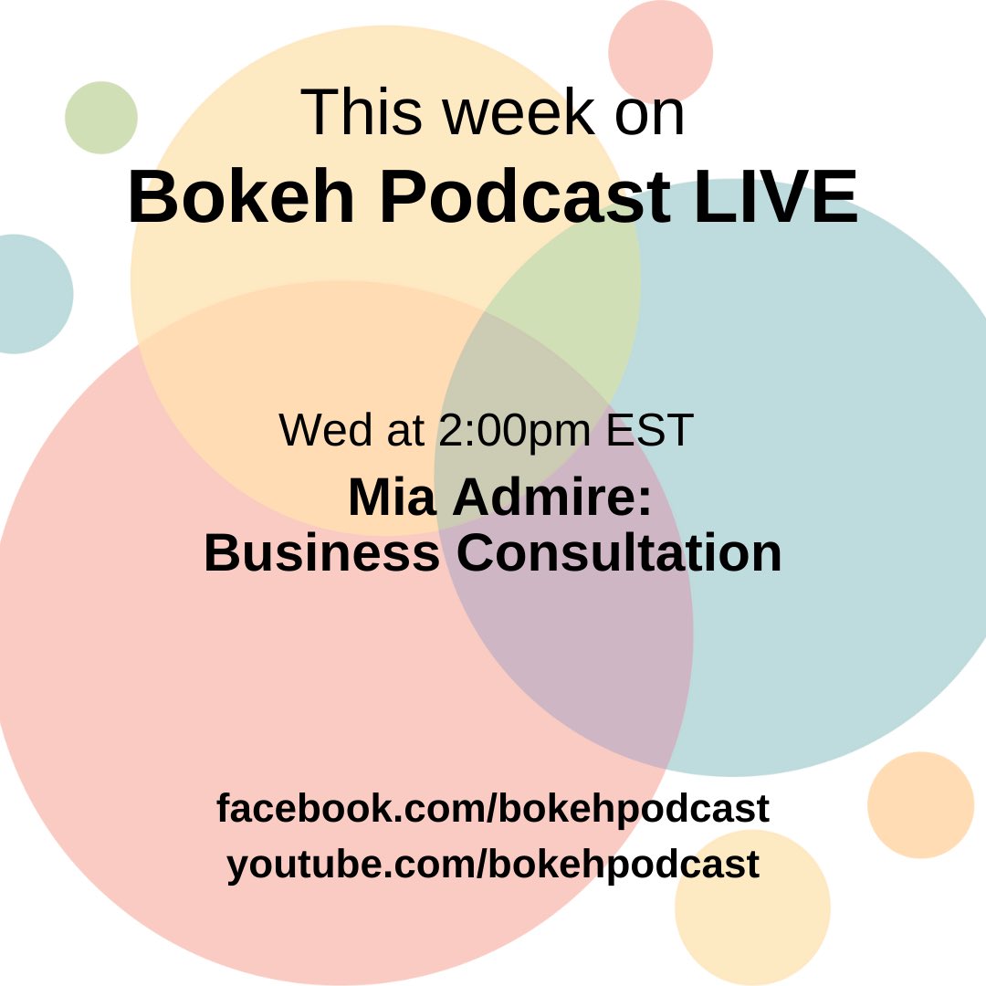 We're having a business consultation on Wednesday @ 2pm EST with our guest Mia Admire where we focus on how to successfully market a portrait printing business! Join the conversation on Facebook and Youtube! You don't want to miss this! 😊