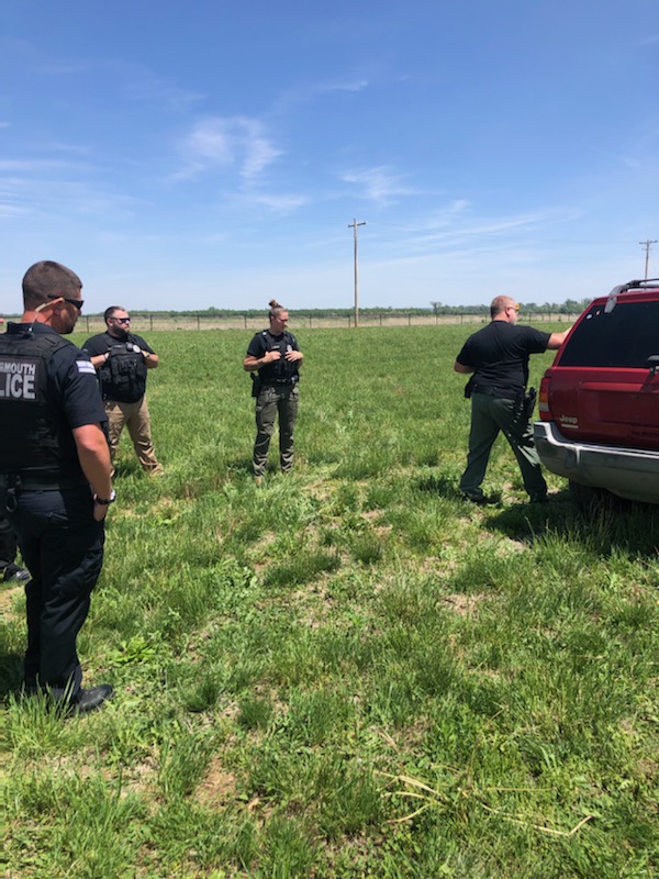 PlattsmouthPD's tweet photo. Officers took full advantage of the nice weather last week to get some training in on high risk vehicle engagements.  A big shout out to Casey Smith for letting us use his vehicles and space for this important training! https://t.co/rlfEPHn7U4