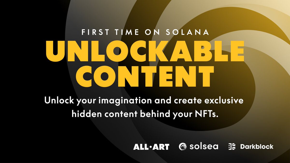We’re proud to introduce a new feature, for the first time on Solana! Unlockable content NFTs coming tomorrow to SolSea!  Give your community a key for unlocking the hidden world behind your NFTs. 🔓