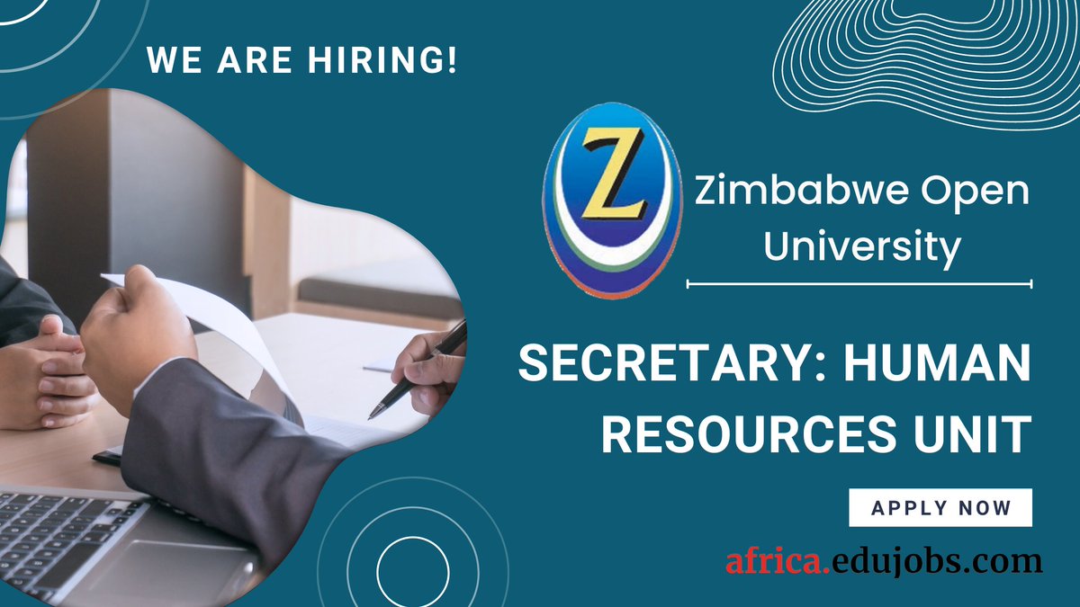 afjobsboard's tweet photo. There is an open desk space just for you. Zimbabwe Open University has a fulltime job vacancy completely open for you to apply for.
Go to our website below, check to see if you meet the requirements, and apply.
https://t.co/MTdBAaWTHB

#zimbabawe #zimbabweopenuniversity  #hr https://t.co/GZQsZOAvMA