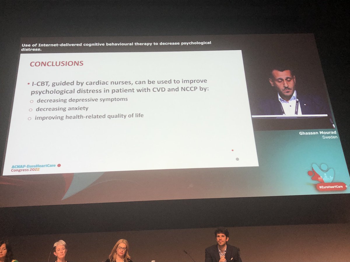 ACNAPPresident (@acnappresident) on Twitter photo <a href="/MouradGhassan/">Ghassan Mourad</a> gave a great presentation on internet cognitive behavioural therapy #iCBT
⬇️depression
⬇️anxiety
⬆️health related quality of life
#EuroHeartCare <a href="/EkateriniL/">Ekaterini Lambrinou💙</a> <a href="/CatrionaJenning/">Catriona Jennings</a> <a href="/MouradGhassan/">Ghassan Mourad</a> gave a great presentation on internet cognitive behavioural therapy #iCBT
⬇️depression
⬇️anxiety
⬆️health related quality of life
#EuroHeartCare <a href="/EkateriniL/">Ekaterini Lambrinou💙</a> <a href="/CatrionaJenning/">Catriona Jennings</a>