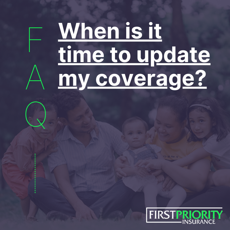 FirstPriorityIn's tweet image. Anytime you have significant events or changes in your life, it's time to think about reviewing and updating your coverage. #insurance #lifeinsurance #vehiclecoverage