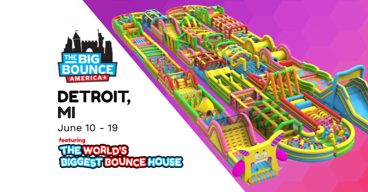 Detroitisit's tweet photo. The world's largest inflatable theme park, @thebigbounceusa, is coming to #Detroit from June 10-19 at Steffens Park.
Learn more at https://t.co/WnvzpfLsBc.
#bouncehouse #detroit #enjoydetroit #detroitfun #summer #detroitisit https://t.co/t5RGY6rpgd