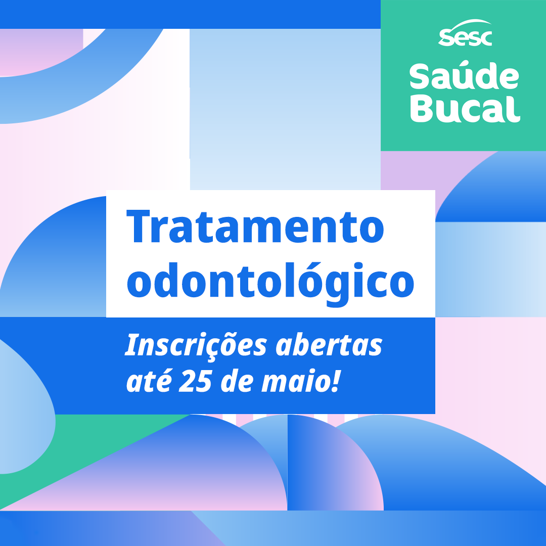 Já fez a sua inscrição para tratamento odontológico?  
Se você possui Credencial Plena válida no estado de São Paulo, acesse a Central de Relacionamento Digital ou o aplicativo Credencial Sesc SP e faça a sua inscrição até 25/5. 
Saiba mais em sescsp.org.br/odontologia 
#sescsp