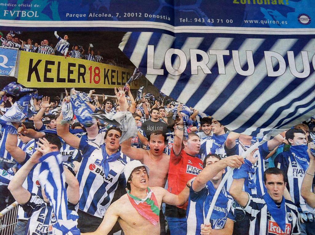 10 years ago - centrefold of newspaper that my dad had been reading at work when he was asked ‘isn’t that your son?’ #RealSociedad