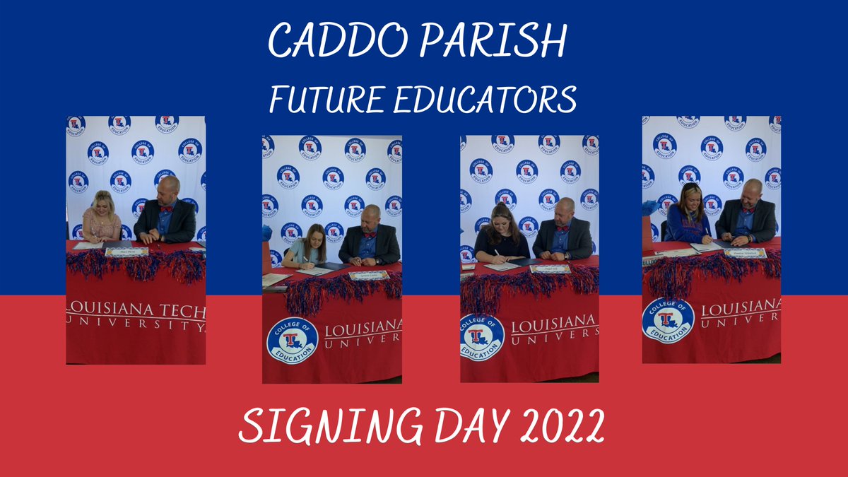 latechteacher's tweet photo. Last week we had the honor to join with @caddoschools in recognizing some of their students who signed with the CIL program in the @latechcoe at @louisianatech ! We are excited for these students to be joining us next year!

#LaTechCIL #BeATeacher #TeacherGoals #CareerGoals https://t.co/se8H4E6zP6