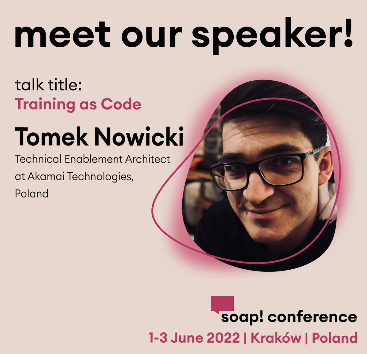Who else joins soap!2022 as a speaker? 🎤 
@rahelab will tell us how to climb out of our old process ruts to deliver content &amp; meet business needs.
<a href="/imtomek/">Wierzbowy Tommy</a> will focus on aligning technical training content with a continuous software deployment cycle.