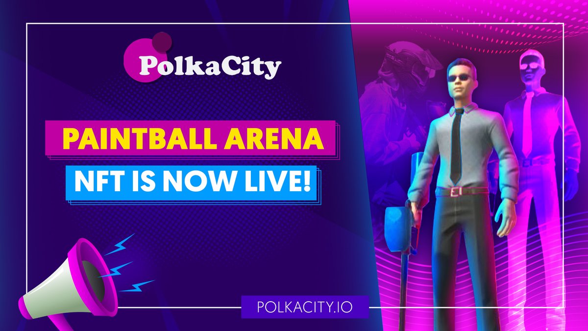 PolkaCity's tweet photo. 🎉 PAINTBALL ARENA #NFT IS NOW LIVE!

📌 Sale Page: https://t.co/BrhZNYziQ8 

🔫  Paintball Arena #NFT holders will earn 150% APY and 25% shares from all paintball gun &amp; ammo sales!

🔫  Price: 30,000 $POLC 

🔫 250 units on each chain

#Metaverse #NFTs #BSC #Play2Earn #Gaming https://t.co/3hUPLkLtmh