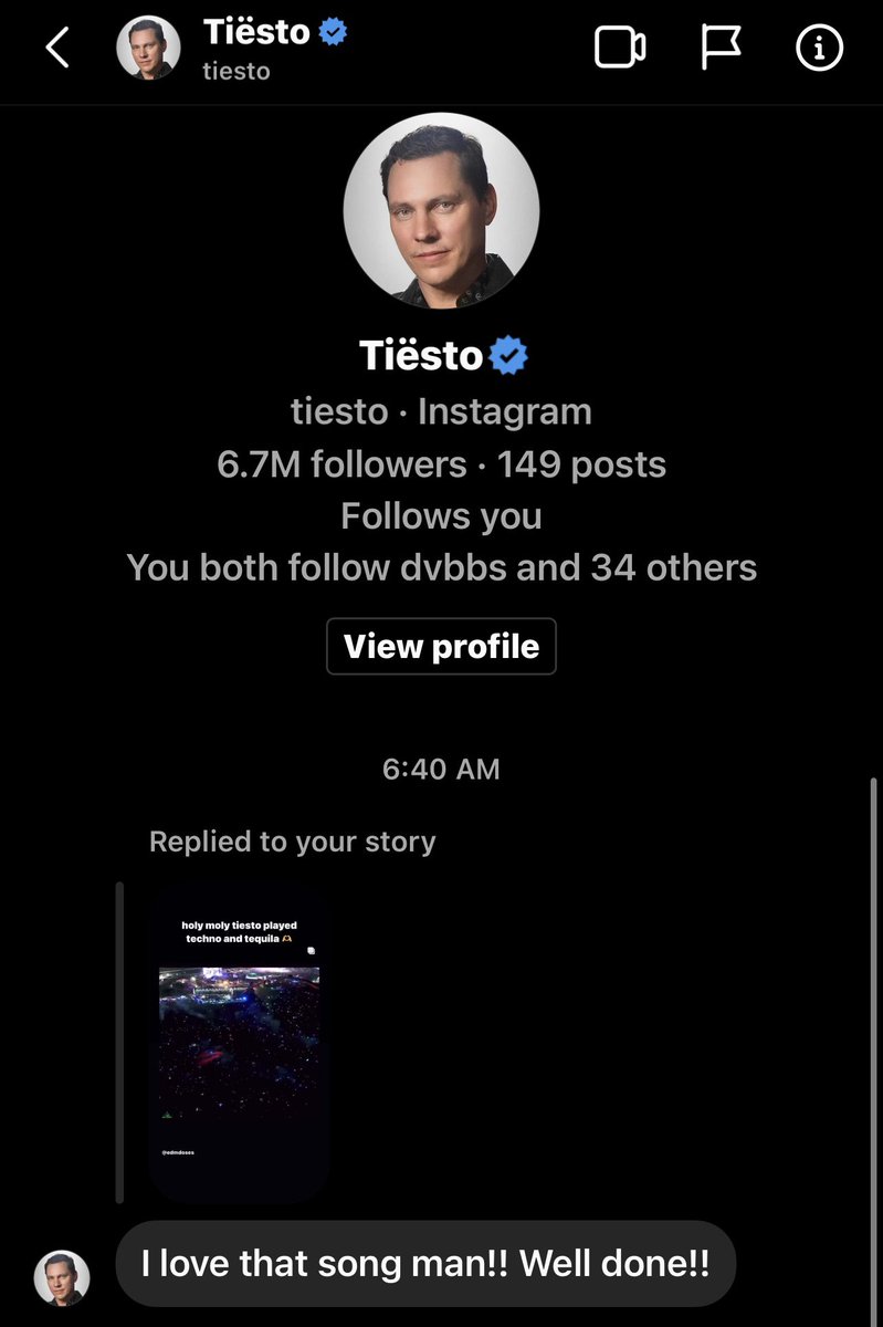 discolines's tweet photo. damn bro tiesto is really in the dms 🫣🫣 https://t.co/svF1pOkSlk