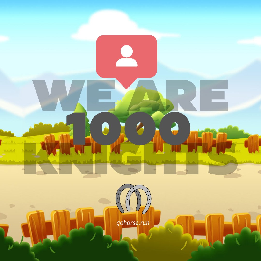GoHorseRun's tweet photo. Hello Knight!!! We are 1000 knights  on Instagram!
Thank you for joining this journey with us!!!

And if you haven't joined our community on Instagram yet, I invite you to join so you don't miss any news from our kingdom!

https://t.co/WJiFmRSvBO https://t.co/4inKp1xwEp