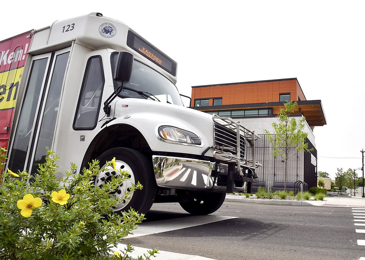 City of Anderson Transit System buses started to roll out of the new downtown transit terminal Monday morning after many delays had pushed the project back from it's original planned opening date of first quarter of 2020.