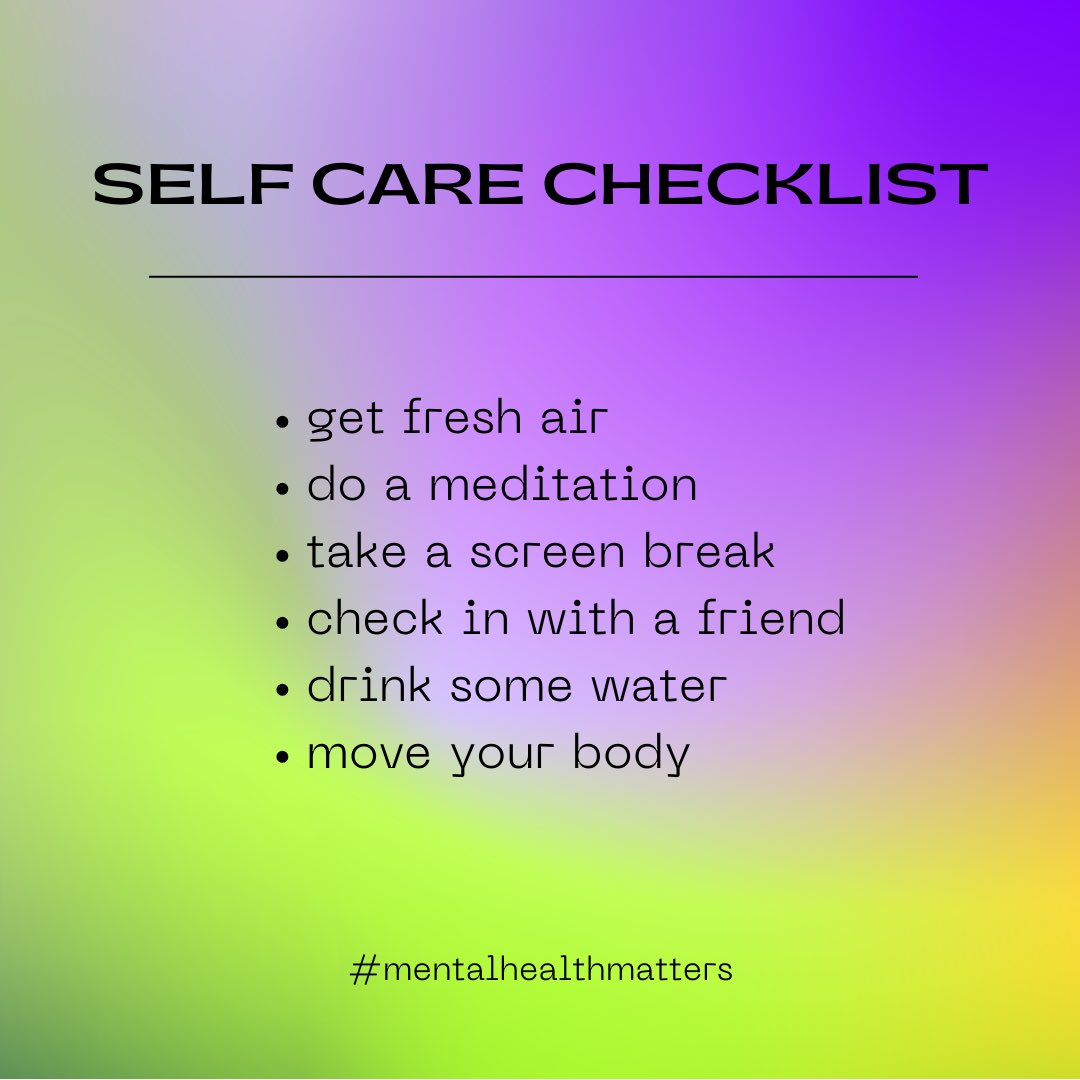 Just a lil self care checklist for your #MentalHealthMonday 😌🧠 

Which item are you gonna check off the list for your #mentalhealth today?