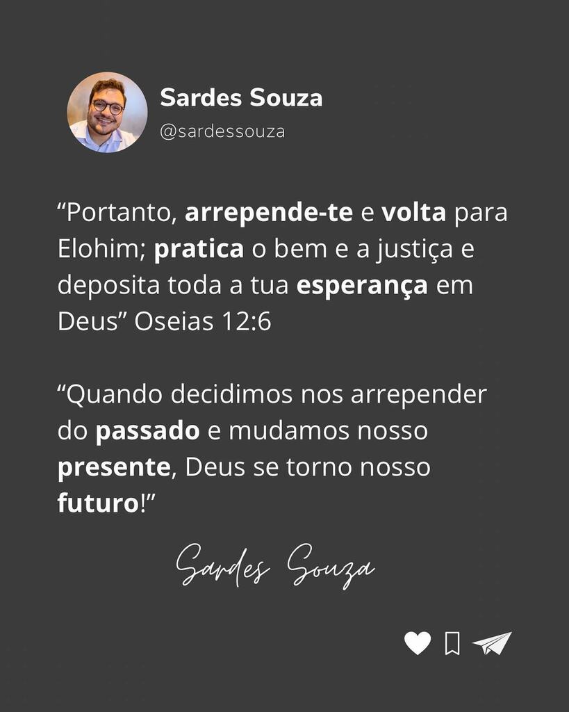 SilvaSardes's tweet photo. Arrependimento é o que verdadeiramente precisamos, se quisermos viver uma vida abundante e plena. 

Cuidado com o “progresso” e a “evolução” a qualquer custo. 

Voltar pode significar progresso, quando se está no caminho errado!

Mudamos o nosso presente… https://t.co/qpTtFqaGzW https://t.co/ACuL2tp4Rd