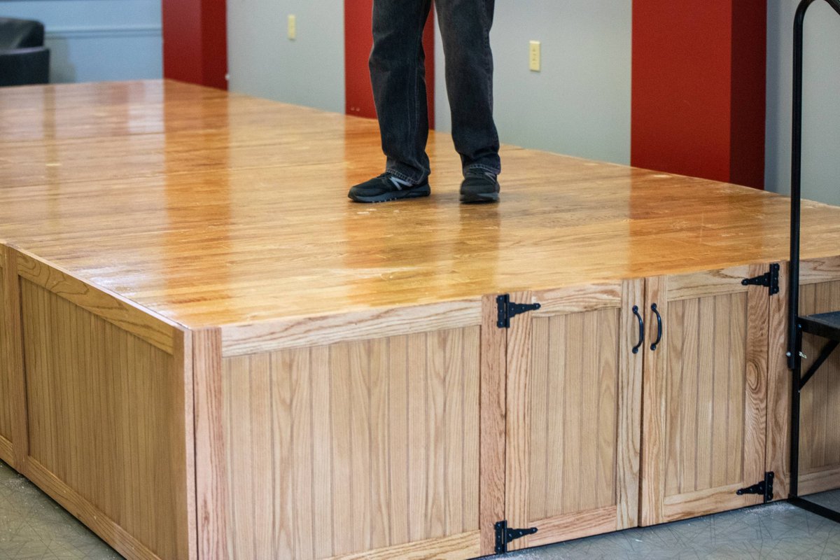 StudentLifeHC's tweet image. Student Life is excited to announce the installation of a beautiful new handmade stage in the Withrow Activities Center. Bill Burt, Hanover College Grounds, built and installed the permanent stage for our campus community to enjoy for years to come!