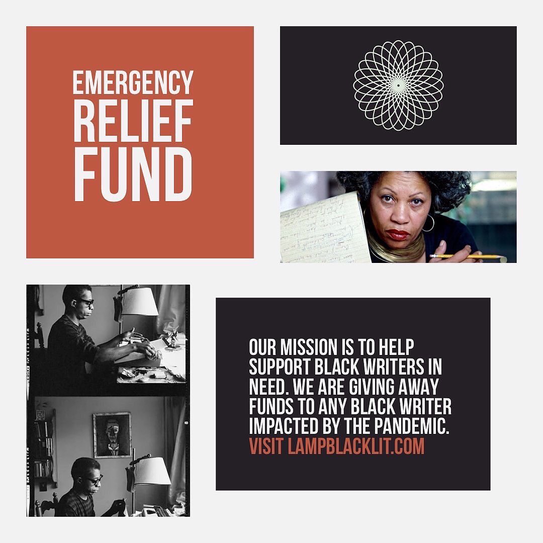 Lampblack has been committed to providing direct aid to poets, storytellers, &amp; essayists in need. We are still providing micro-grants for Black writers each week. Apply through our website: lampblacklit.com