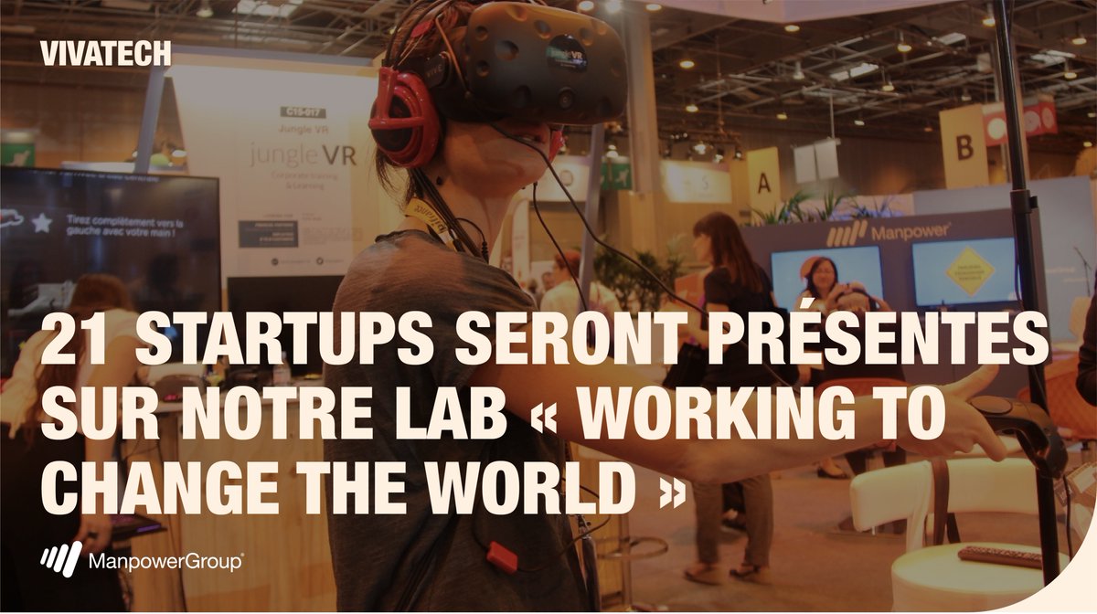 #VivaTech 🚀 | Nous sommes ravis d'accueillir 21 startups sur notre Lab #WorkingToChangeTheWorld, pour repenser ensemble l'avenir du travail ⚡️

Elles ont été près de 200 à participer à nos challenges RH ! Du 15 au 18 juin, venez rencontrer ces pépites 👉 bit.ly/3MsNAwz
