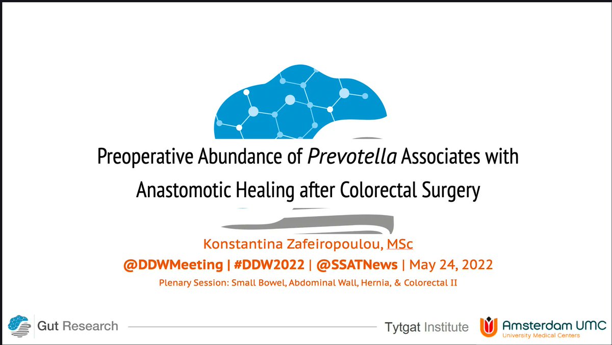 GutResearch's tweet photo. We're excited to share GR PhD student Konstantina Zafeiropoulou's preliminary conclusions on the effects of Prevotella on AH: https://t.co/iFgYjqosRV. Catch her full presentation at the #DDW plenary session tomorrow May 24 from 10:45-11:00 in room 3. @zaf_kon #colerectalsurgery https://t.co/X7HaUM1XL7
