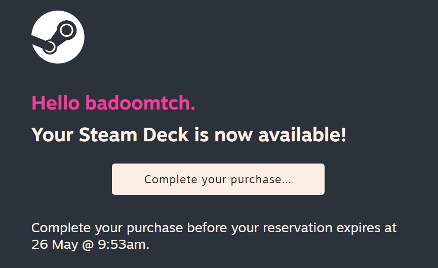 badoomtch's tweet photo. There was a big jump for the 512GB UK Steam Deck group today. I have an 8 hour flight on Sunday so hopefully it arrives before then https://t.co/iCiZHBroOr