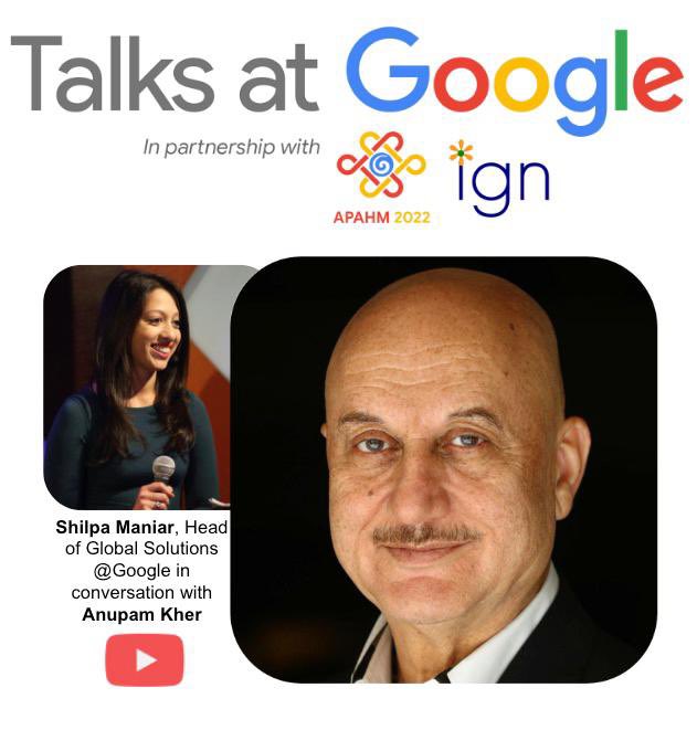 AnupamPKher's tweet photo. Happy to be featuring for #TalksAtGoogle series. Looking forward to chatting with @ShilpaManiar, Head Global Solutions at @google about my journey, #LessonsLifeTaughtMeUnknowingly & about my beautiful country #India! Will be sharing the link on @youtube in a couple of days! 🙌🇮🇳 https://t.co/qIMmOJZroQ
