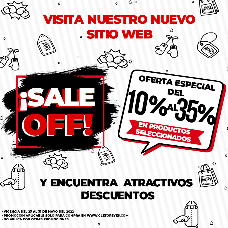 ¡Acepta el reto!,  visita nuestro nuevo sitio web 🖥️ y encontrarás increíbles sorpresas.
Aprovecha nuestro SALE OFF del 23 al 31 de mayo.
👉cletoreyes.com 🥊
