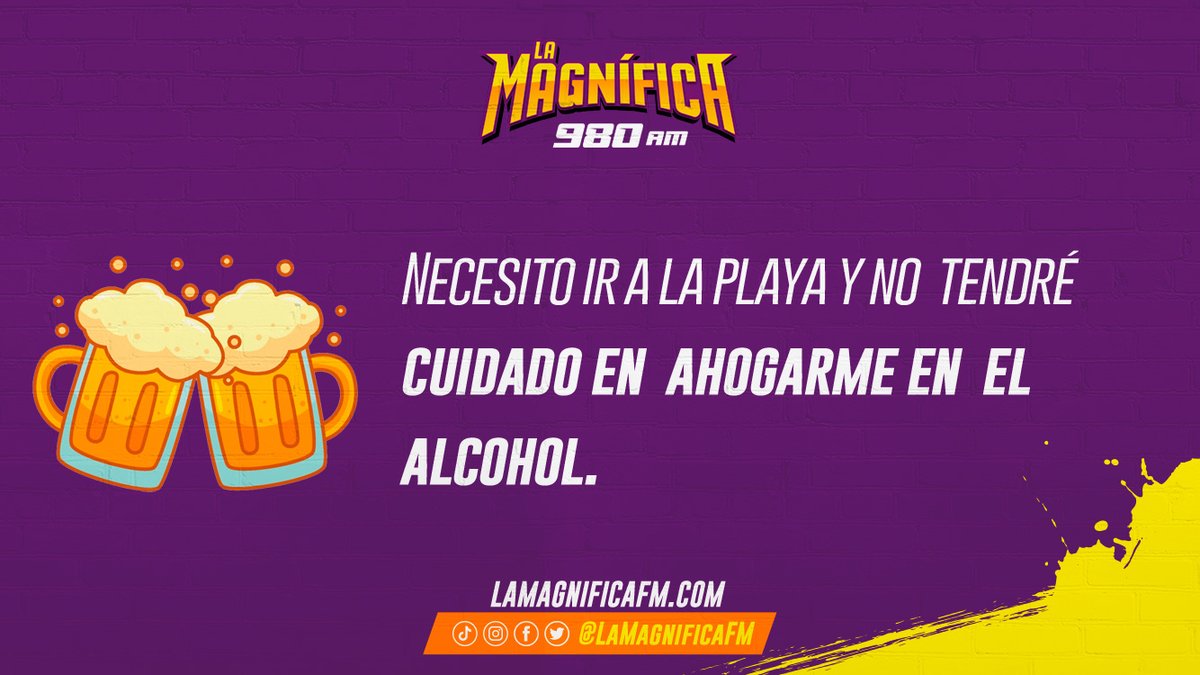 lamagnifica980's tweet photo. ¡Justo y necesario!

☀☀🌊🌊💦💦🔥🔥🍺🍺🍻🍻

#LaMagnífica #FraseMagnífica #Humor #980AM #LaPatronaDeLaRadio #FelizLunes https://t.co/EA7eUiTVU5